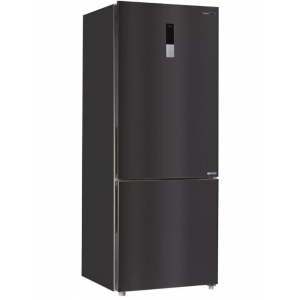 Frigorífico combi Infiniton FGC-432WC85DEK, 185.5 x 70.3 x 70.3 cm, No Frost, clase E, 254 kWh año, 39dB, 327 litros, cajón Fresh Zone, reversible, luz LED, dark inox negro