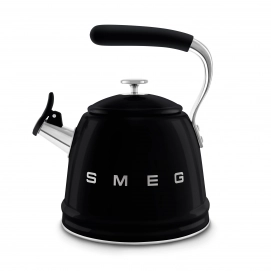 Hervidor de líquidos Smeg WKF01BL, 2.3 litros, silbante, acero inox negro