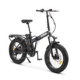 Bicicleta eléctrica plegable Nilox X8 PRO, ruedas 20" x 4", autonomía 70 km, motor 250W, freno de disco, suspensión delantera, luces LED, display...