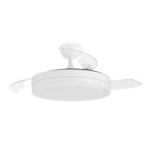 Ventilador de techo Orbegozo CP138105, 105 cm, 35W, 3 aspas retráctiles, 6 velocidades, ventilación reversible, luz LED 36W, temporizador 4 h, mando a distancia, blanco