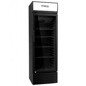 Frigorífico vitrina Infiniton FCL 339B, 197.2 x 60 x 58 cm, clase D, 730 kWh año, 325 litros, Fan ADD Cooling, Static Cooling System, luz LED, cristal templado, negro
