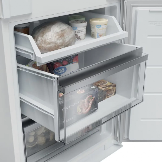 Frigorífico combi integrable Haier HBQW5518E, ID Titanium 2, 177.2 x 54 x 55 cm, No Frost, clase E, 229 kWh/año, 35dB, 251 litros, luz LED, MultiFlow, reversible, WiFi, blanco - imagen 11