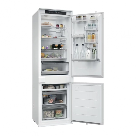 Frigorífico combi integrable Haier HBQW5518E, ID Titanium 2, 177.2 x 54 x 55 cm, No Frost, clase E, 229 kWh/año, 35dB, 251 litros, luz LED, MultiFlow, reversible, WiFi, blanco - imagen 3