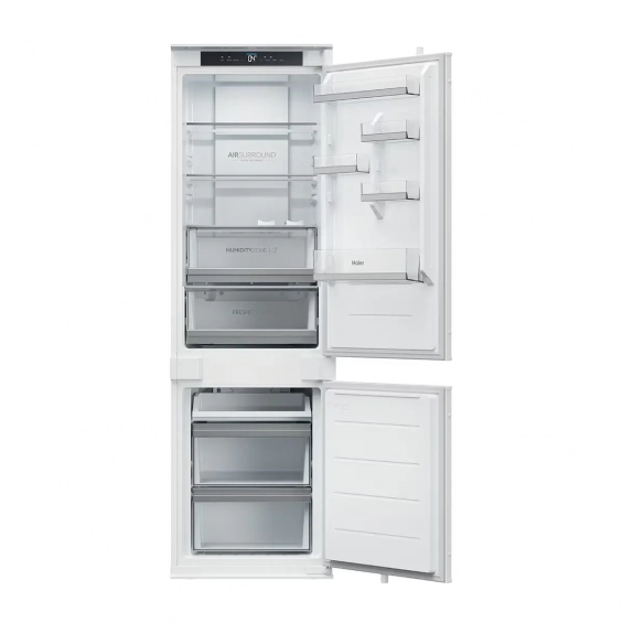 Frigorífico combi integrable Haier HBQW5518E, ID Titanium 2, 177.2 x 54 x 55 cm, No Frost, clase E, 229 kWh/año, 35dB, 251 litros, luz LED, MultiFlow, reversible, WiFi, blanco - imagen 4