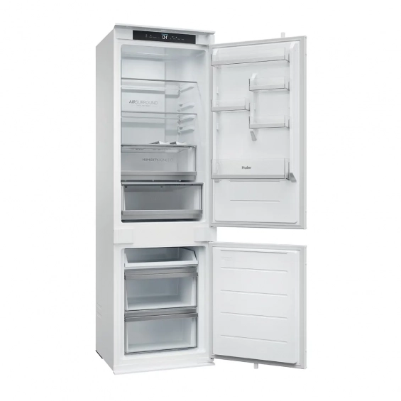 Frigorífico combi integrable Haier HBQW5518E, ID Titanium 2, 177.2 x 54 x 55 cm, No Frost, clase E, 229 kWh/año, 35dB, 251 litros, luz LED, MultiFlow, reversible, WiFi, blanco - imagen 5