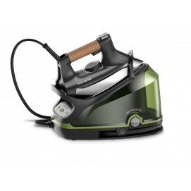 Centro de planchado Rowenta COMPACT STEAM 6,5 BAR DG7664F0, presión 6.5 bar, capacidad 1.1 litros, golpe vapor 350 gr/min, negro, plara y verde