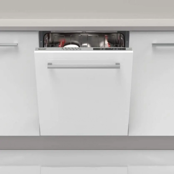 Lavavajillas integrable Sharp QWNI15I49DXES, 60 cm, 13 servicios, clase D, 94 kWh/100 ciclos, 49dB, media carga, 6 programas, AquaStop, display, acero inox - imagen 3