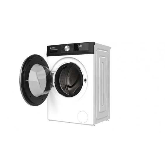 Lavadora Artica AQUAPLUS8AB, 8kg, 1400rpm, clase A-10%, 42 kWh/100 ciclos, 76dB, 15 programas, Vapor,  Inverter, display, luz tambor, blanco y negro - imagen 2
