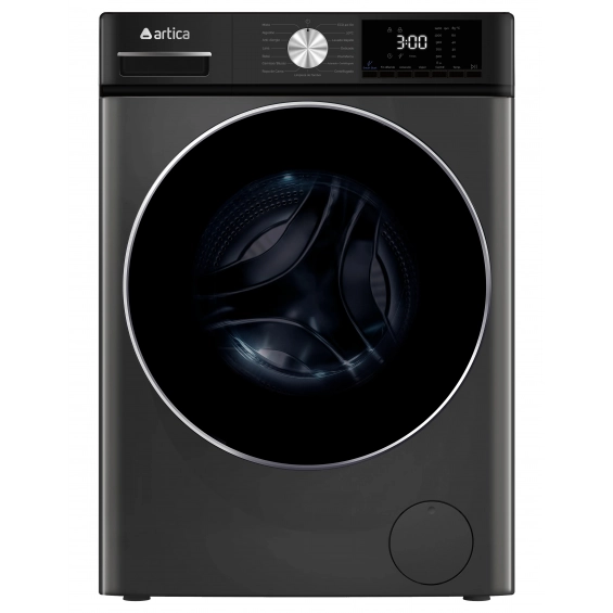 Lavadora Artica AQUAPLUS8AI, 8kg, 1400rpm, clase A-10%, 42 kWh/100 ciclos, 76dB, 15 programas, Vapor,  Inverter, display, luz tambor, gris grafito