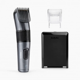 Cortapelos barbero Babyliss E976E Titanium, uso con cable y sin cable, cuchillas titanio, autonomía 60 min, 26 longitudes, gris metalizado