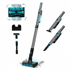 Aspirador escoba Cecotec Scoba 2100 Twice, 210W, 20 kPa succión, hasta 40 min autonomía, sin cables, ultraligero, motor digital brushless, sistema...