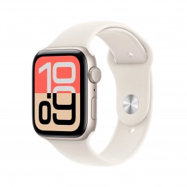 Reloj Smartwatch Apple Watch SE 3, GPS, 44 mm, correa deportiva blanco estrella, talla S/M, caja aluminio blanco estrella