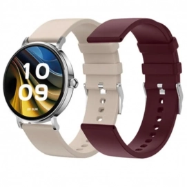 Reloj Smartwatch SPC Smatee Duo Velvet 9656B, notificaciones, frecuencia cardíaca, blanco crema
