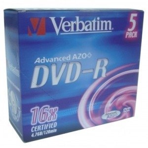 ACCESORIO PC VERBATIM DVD-R 4.7GB 16X PACK 5