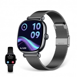 Reloj Smartwatch Ksix Iria BXSW30N, pantalla 1.7 Amoled, 2 correas, modo deporte, modo silicona, negro y titanio