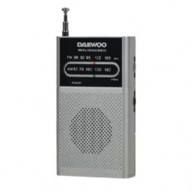 Transistor radio portátil Daewoo DW1027SL, FM/AM, altavoz incorporado, antena telescópica, sintonizador analógico, entrada auriculares 3.5...