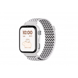 Reloj Smartwatch Save Family SaveWatch Plus 2, para niños, GPS, 4G, Spotify, Whatsapp, Amoled, 2GB RAM, 16GB ROM, UltraSlim, correa Zig Zag, blanco