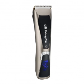 Cortapelos profesional Orbegozo CTP 3500, recargable, uso con y sin cable, uso 2 horas, resistente agua IPX7, 2 peines, 5 longitudes corte, dorado