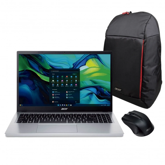 Pack ordenador portátil Acer G15-32P37B4, Intel Core i3-N355, 8GB RAM, 128GB SSD, pantalla 15.6 pulgadas, Windows 11 Home + mochila + ratón