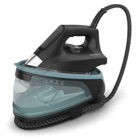 Centro de planchado Rowenta VR4210F0, presión 6 bares, capacidad 1.4 litros, golpe vapor 320 gr/min, vapor continuo 120 gr/min, azul y negro