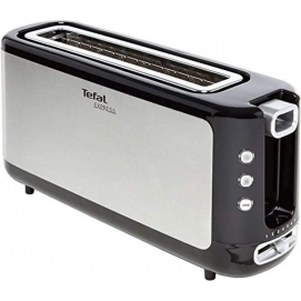 Tostador Tefal TL365ETR, 1 ranura larga, 1000W, negro y acero inox
