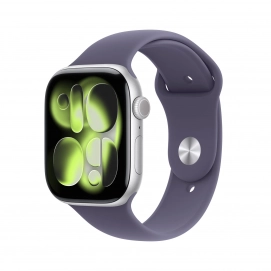 Reloj Smartwatch Apple Watch Series 11, GPS, 46 mm, correa deportiva niebla lila, talla S/M, caja aluminio plata