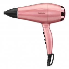 Secador de pelo Babyliss 5913PE, motor DC, 2000W, 95 km/h, 3 temperaturas, 2 velocidades, 2 accesorios, rosa