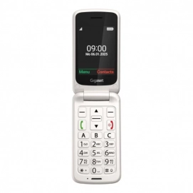 Teléfono móvil Senior personas mayores Gigaset GL595, teclas grandes, pantalla 2.8 pulgadas, única SIM, USB-C, IP44, blanco