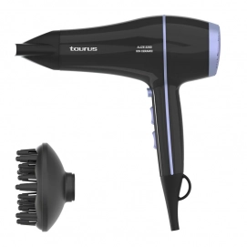 Secador de pelo Taurus Alize 2200 Ion-Ceramic HD2203, 2200W, motor DC, 3 velocidades, 3 temperaturas, concentrador, difusor, negro y azul