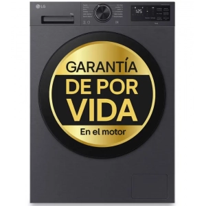 Lavadora inteligente LG F4X5009TBB, Serie 500, 9kg, 1400rpm, clase A-40%, 29 kWh/100 ciclos, 71dB, Al Direct Drive, Vapor Steam, ThinQ WiFi, TurboWash 360º, display, acero grafito mate