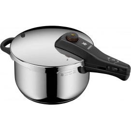 Olla a presión rápida WMF Perfect, 4.5 litros, diámetro 22 cm, cocción rápida, diseño fácil apertura, apta todo tipo de fuegos, acero inox