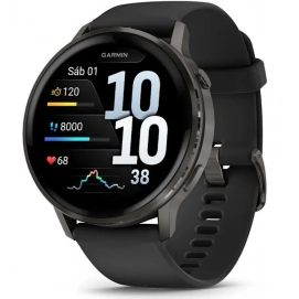 Reloj Smartwatch Garmin Venu 4, 010-03014-00, 45 mm, correa silicona negra, bisel negro