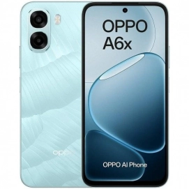 Teléfono móvil Smartphone Oppo A6x, 4G, 4GB RAM, 128GB ROM, pantalla 6.75 pulgadas, 6100 mAh, 13 MP, azul hielo