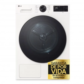 Secadora con bomba de calor LG RHX5009TLB, 9kg, clase B, 92 kWh/100 ciclos, 62dB, dual Inverter, 16 programas, WiFi, blanco