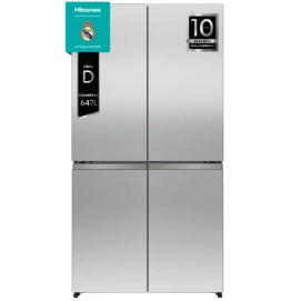 Frigorífico americano Hisense RQ5P640SSSD, 4 puertas, 179 x 91 x 72.5 cm, No Frost, clase D, 277 kWh/año, 35dB, 647 litros, Inverter, inox