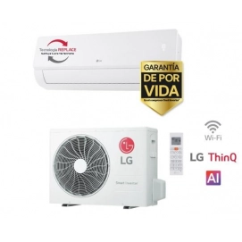 Aire acondicionado split 1x1 LG REPLACE09Z.SET, 2125 frigorías, 2408 calorías, clase A++/A+++, 48dB, Inverter, R32, WiFi, blanco