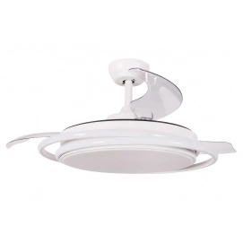 Ventilador de techo retráctil FM VR1300, 107 cm, 99W, motor DC, doble luz LED, blanco