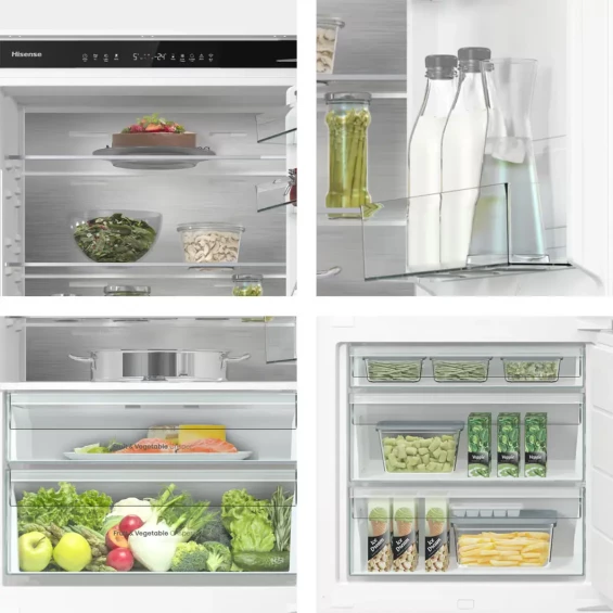 Frigorífico combi integrable Hisense RB3B370SAWD1, 193.6 x 69 x 54.5 cm, Total No Frost, clase D, 210 kWh/año, 35 dB, 377 litros, Metal-Tech, WiFi - imagen 10