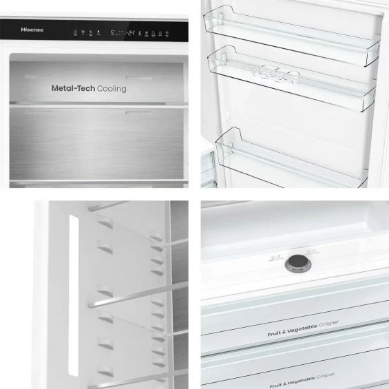Frigorífico combi integrable Hisense RB3B370SAWD1, 193.6 x 69 x 54.5 cm, Total No Frost, clase D, 210 kWh/año, 35 dB, 377 litros, Metal-Tech, WiFi - imagen 11
