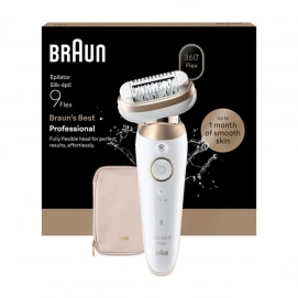 Depiladora Braun Silk·épil 9 Flex SES9-011 3D, Wet & Dry, autonomía 50 min, blanco y dorado