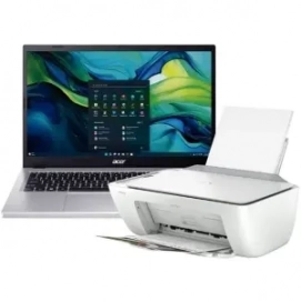 Pack ordenador portátil Acer Aspire Go AMD Ryzen 7-5825U, 16GB 512GB, 15.6 pulgadas, Windows 11, antivirus, impresora, plata y negro