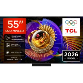 Televisión SQD MiniLED TCL 55C7L, 55 pulgadas, 4K Ultra HD, MiniLED, Google TV, Smart TV, HDR10+, 144 Hz, negro