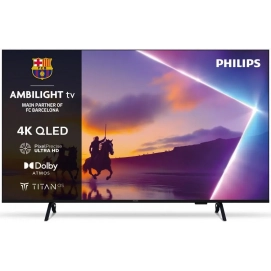 Televisión QLED Philips 55PUS8400/12, 55 pulgadas, 4K Ultra HD, Titan OS, Smart TV, Ambilight 3 lados, Bluetooth, HDR10+, 20W, negro