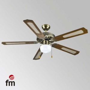 Ventilador de techo Fm VT-CLASSIC 130 60W 3 velocidades 5 aspas reversibles luz madera