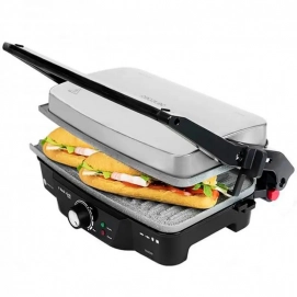 Parrilla eléctrica Grill Cecotec Rock'n Grill 1500, revestimiento piedra Rockstone, 1500W, 28.7 x 17 cm, ref. 03024, inox y plástico