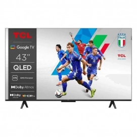 Televisión QLED TCL 43T69C, 43 pulgadas, 4K Ultra HD, Google TV, HDR10+, clase G, negro