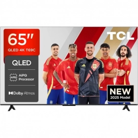 Televisión QLED TCL 65T69C, 65 pulgadas, 4K Ultra HD, Google TV, HDR10+, clase F, negro