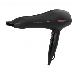 Secador de pelo Taurus Fashion 2300 Pro, motor AC, 2200W, 3 temperaturas, 2 velocidades, negro