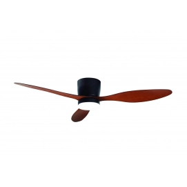 Ventilador de techo Orbegozo CP 167132, 132 cm, 30W, 3 aspas ABS, 6 velocidades, reversible, luz LED 27W, temporizador, mando distancia, madera negro