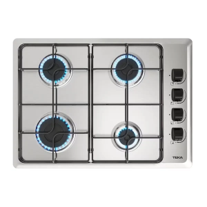 Placa de gas natural Teka HLX 540 KL, 4 fuegos, 60 x 43.5 cm, mandos laterales, termopar seguridad, 7500W, acero inox